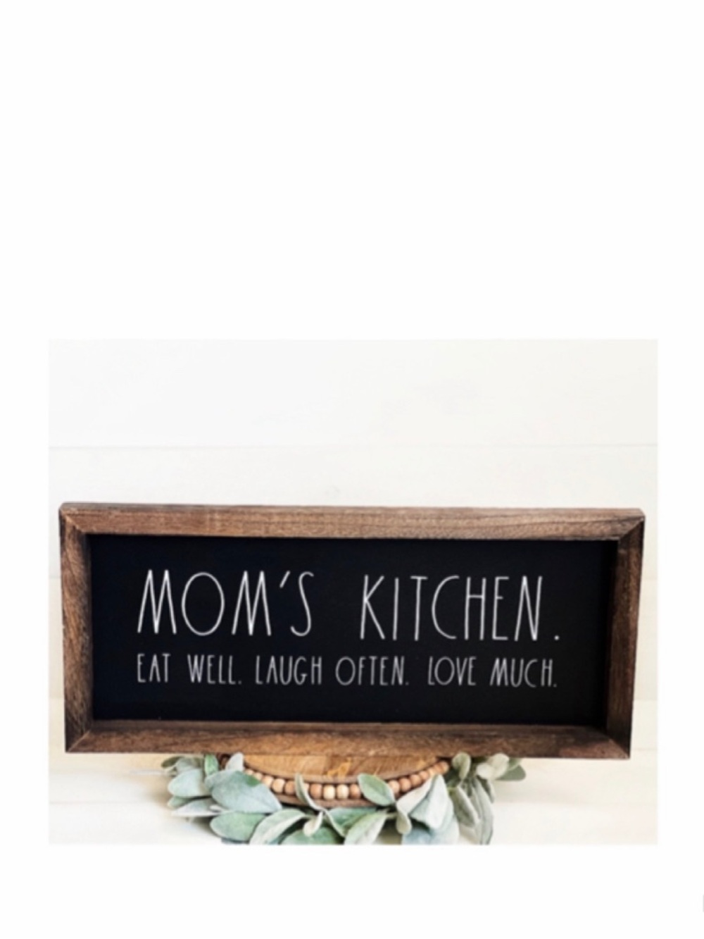 NEW Rae Dunn MOM’S KITCHEN Wooden Wall Decor Sign Eat Well Love Much